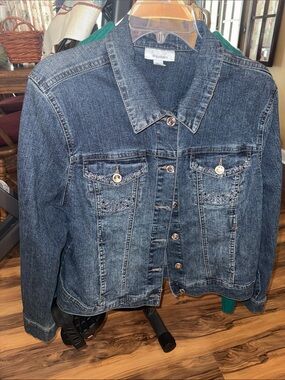 Dressbarn Denim Embellished Jacket-Sz XL